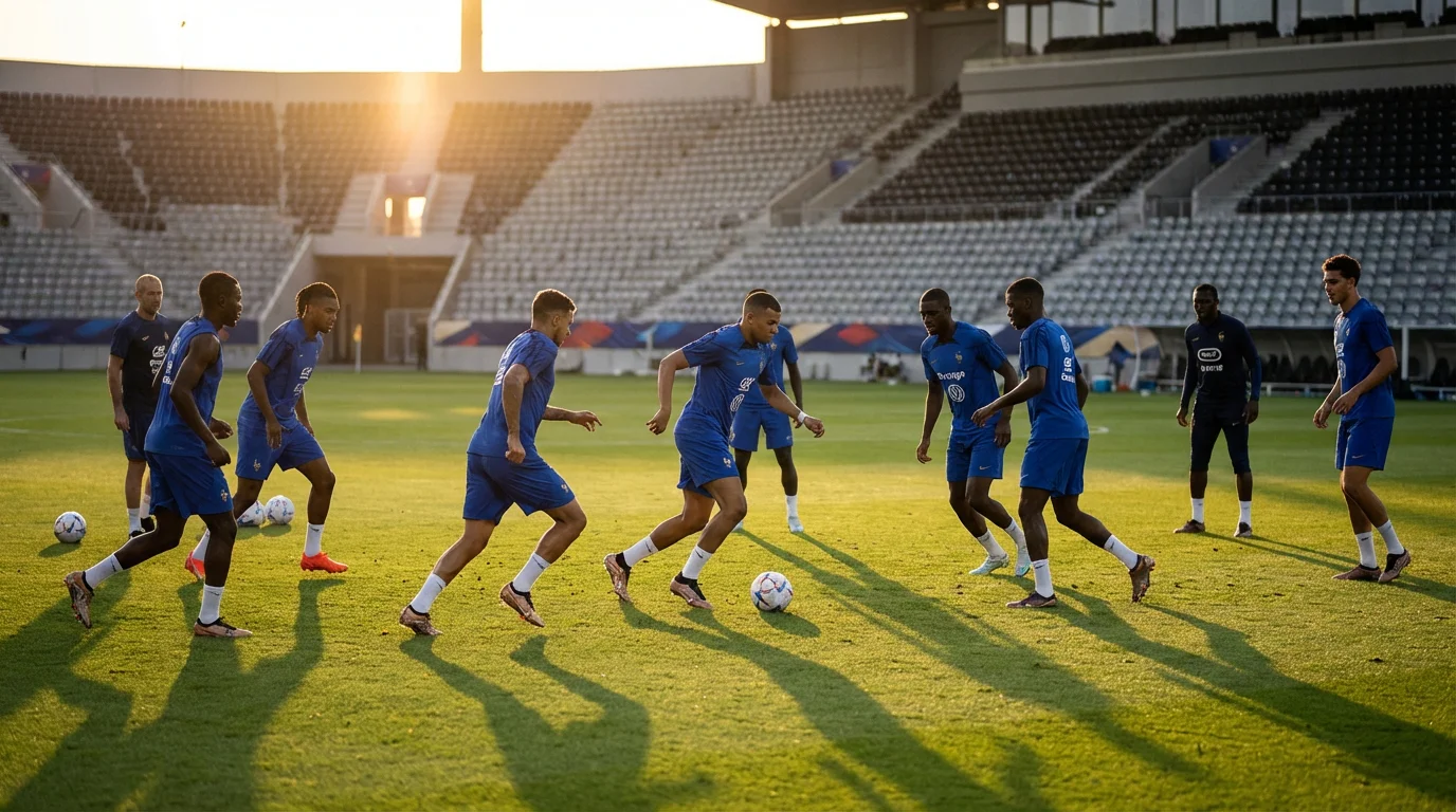 Franska landsliðið með Kylian Mbappé undirbýr sig fyrir Heimsmeistaramótið 2026