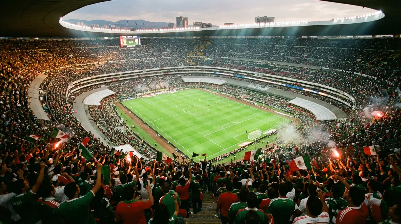 Estadio Azteca í Mexíkóborg þar sem opnunarleikur HM 2026 fer fram gegn stórfenglegu andrúmslofti