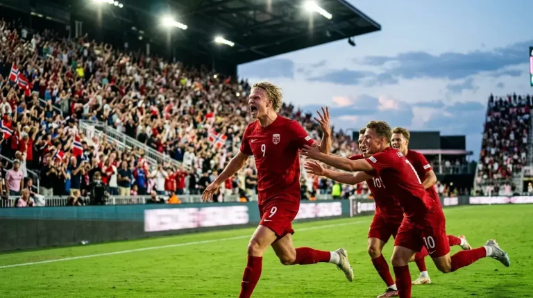 Noregur – England áttliðakeppni HM 2026 — Noregur skrifar sögu